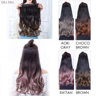 Phụ kiện tóc giả dài 3/4 dạng xoăn màu gradient có kẹp để nối tóc tiện lợi