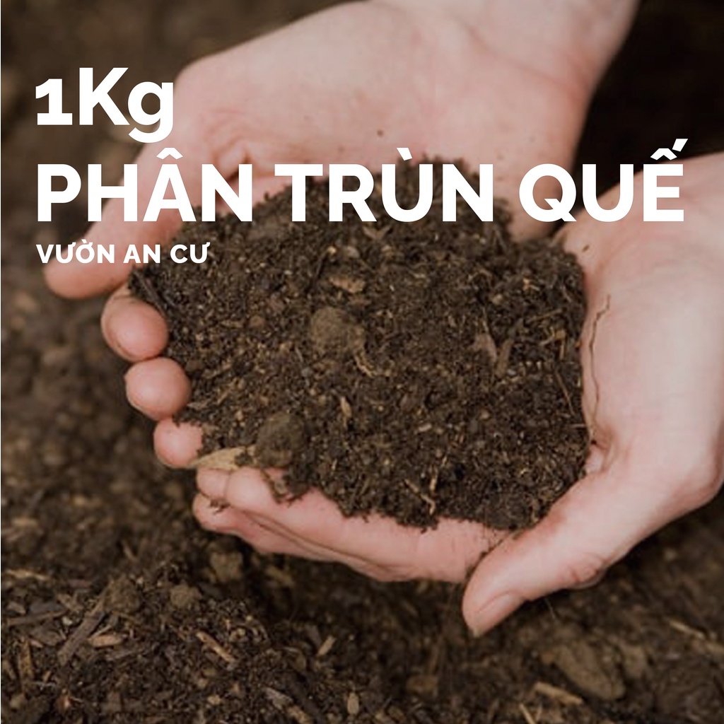 Phân trùn quế chín nguyên chất (Gói 1KG), phân bón hữu cơ, tốt cho cây trồng, hoa, cây ăn trái