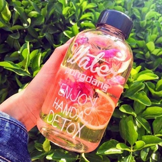 Bình nước thủy tinh water pongdang detox 600ml - bình pongdang, bình detox, chai pongdang