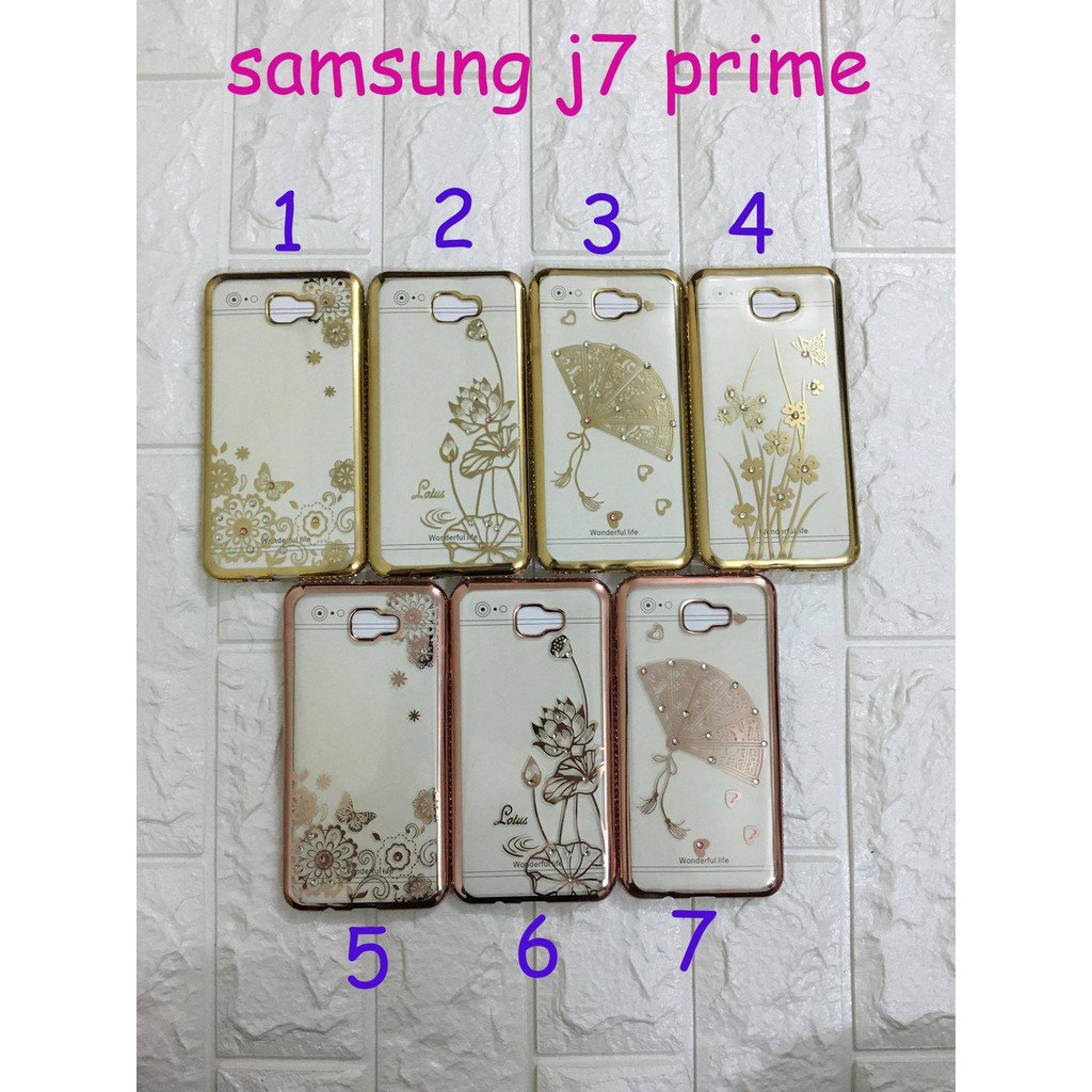 Ốp lưng thời trang dẻo đính đá cho samsung J7 prime