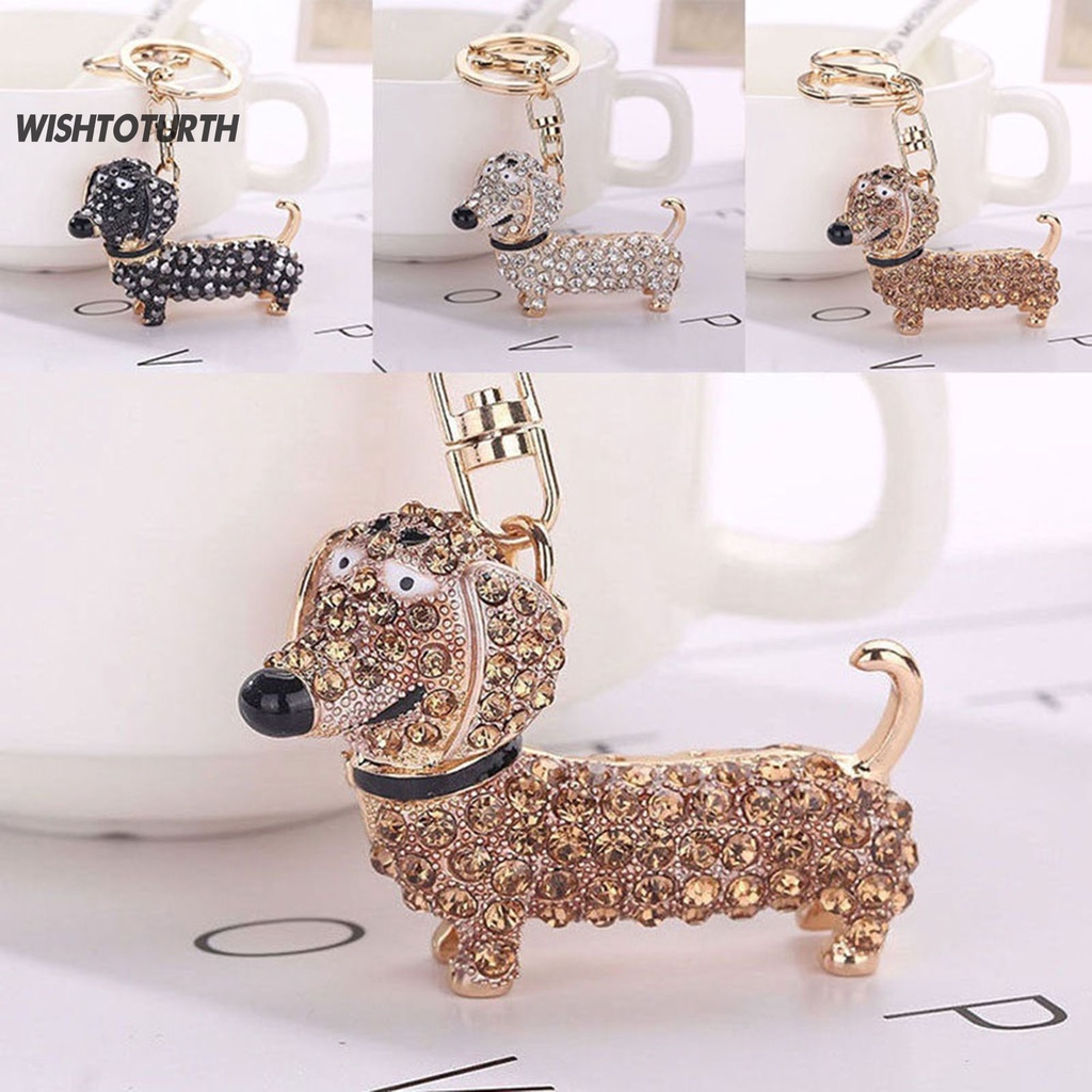 Móc Khóa Hình Chú Chó Dachshund Đính Đá Thời Trang
