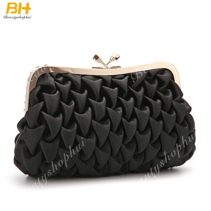 Ví Dự Tiệc Vải Satin Đính Đá Thời Trang 2022 Sang Trọng