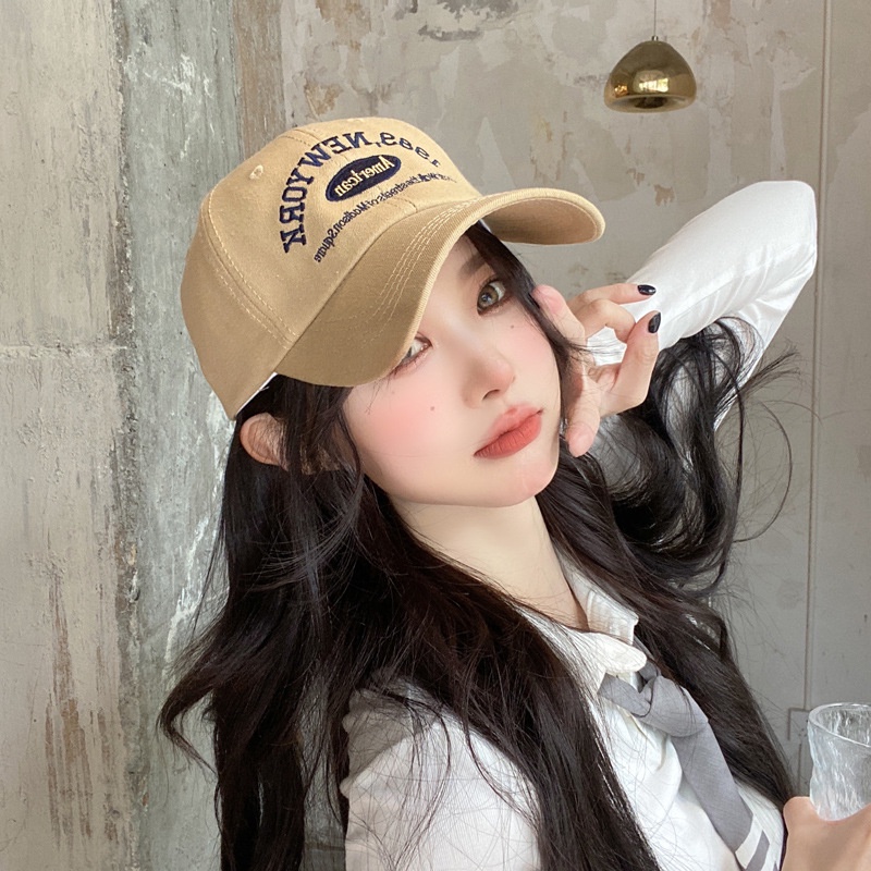 Mũ Lưỡi Trai Cotton Thêu Chữ New York 1989 Nam Nữ Hàn Quốc T10