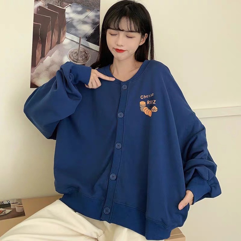 Áo cardigan , áo khoác nam nữ nỉ form rộng Riiz cúc cài 3 màu dáng ulzzang Freeship | BigBuy360 - bigbuy360.vn