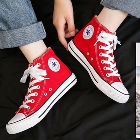 Giày Thể Thao Nữ Cổ Cao Ulzzang Vintage, Giày Bata Học Sinh Vải Canvas Đế Bằng 3cm Hàn Quốc - Iclassy_shoes