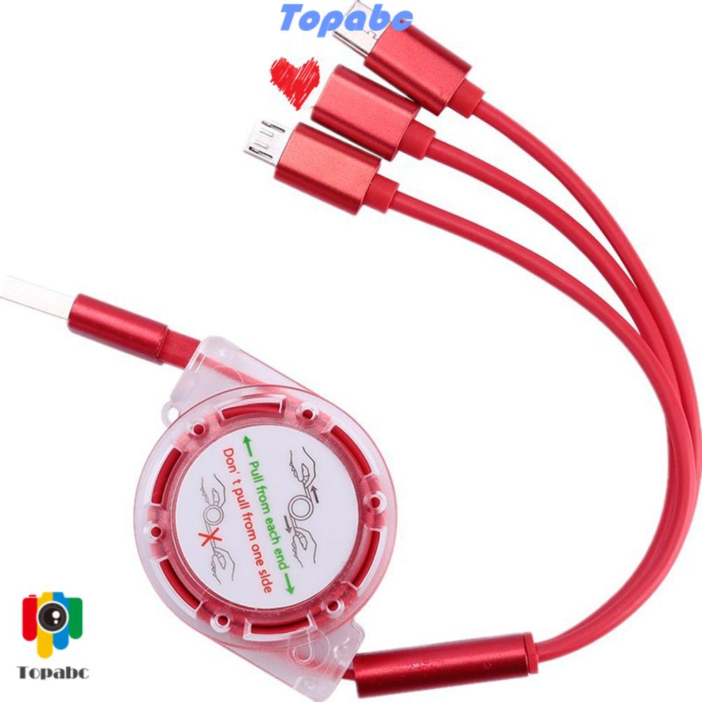Dây cáp sạc nhanh USB 3 trong 1 đa năng có thể thu gọn tiện dụng