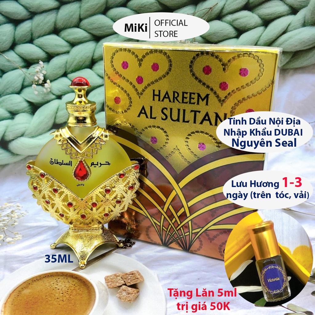 Tinh Dầu Nước Hoa Dubai Công Chúa Vàng Nữ Hoàng Đỏ Nội Địa Hareem Al Sultan Nữ 35ml - MiKi Store - Tặng Lăn 5ml