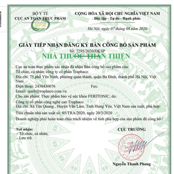 FERITONIC – Hỗ trợ bổ sung sắt, tái tạo hồng cầu, phòng thiếu máu ở phụ nữ có thai, trẻ em (20 ống)