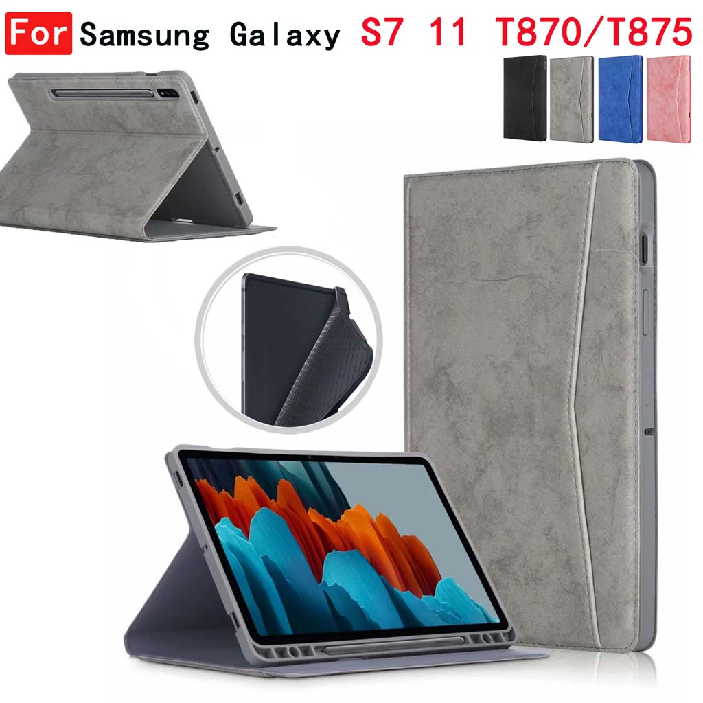 Bao Da Máy Tính Bảng Nắp Lật Siêu Nhẹ Kiêm Giá Đỡ Cho Samsung Tab S7 2020 11inch T870 T875 Ốp