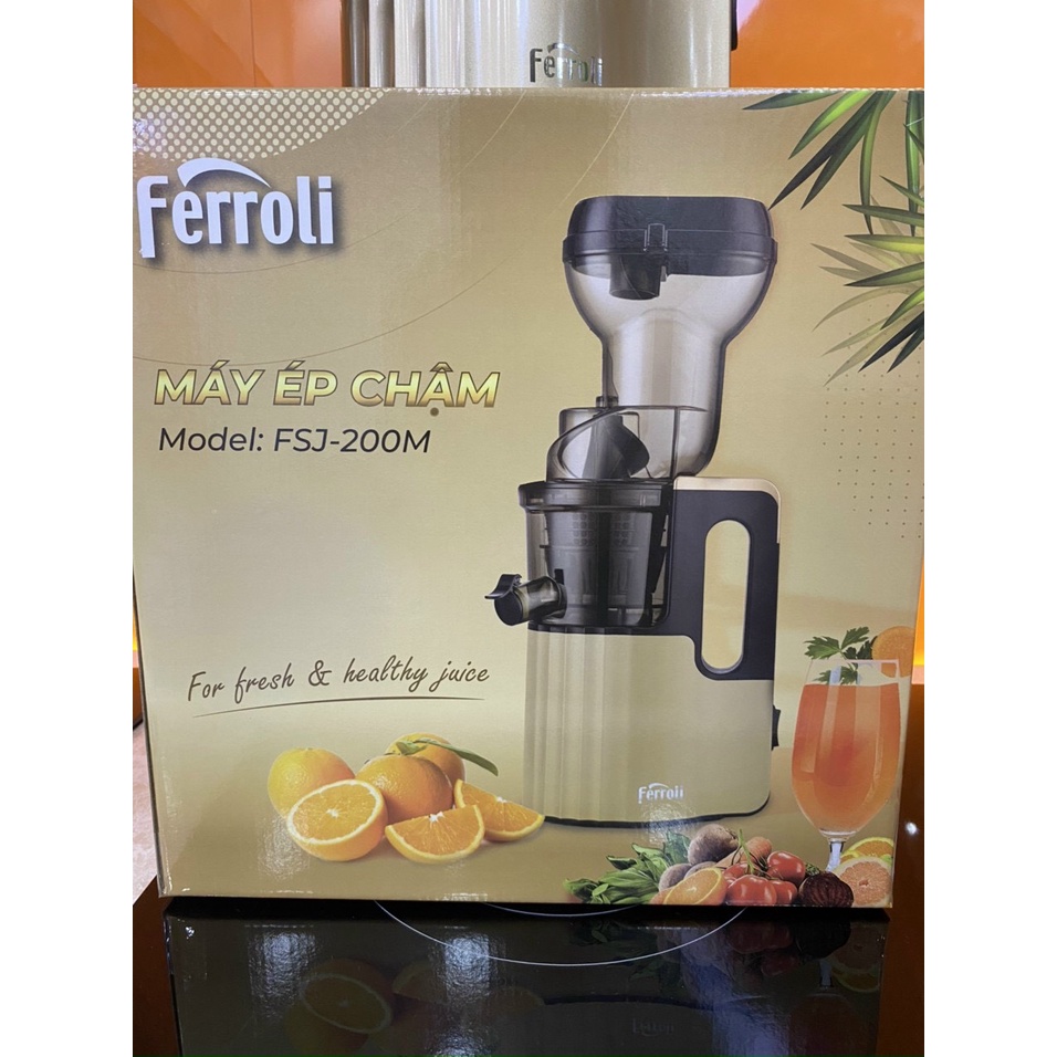 Máy ép chậm Ferroli cổ to FSJ-200M, công suất 200W máy ép trái cây rau củ quả, hàng chính hãng bảo hành 1 năm