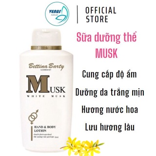 Sữa dưỡng thể trắng da hương nước hoa White Musk Bettina Barty Hand & Body Lotion 500ml - Hàng nội địa Đức