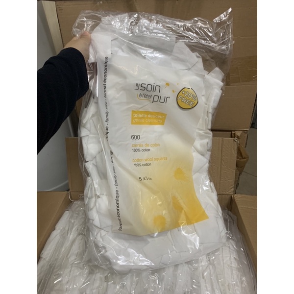 Bông tẩy trang TETRA LE SOIN LARETAT PUR 600 MIẾNG CỦA PHÁP