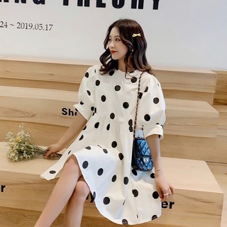 Đầm váy freesize babydoll bi đen