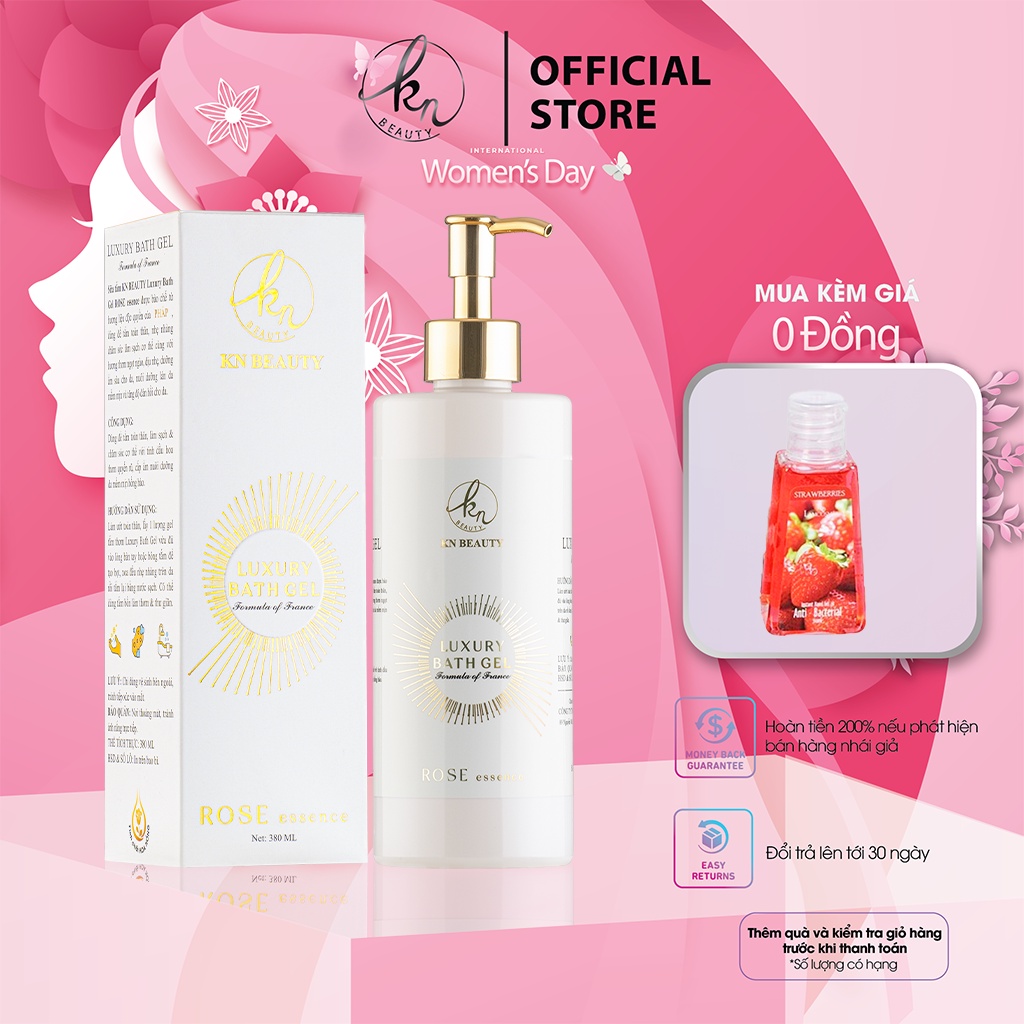 Sữa tắm KN Beauty tinh chất Hoa Hồng – Luxury Bath Gel ROSE essence 380ml