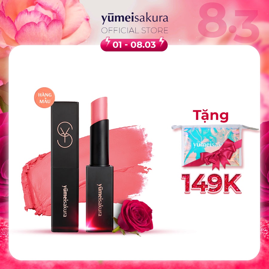 [Hàng mẫu] Son Lì Mịn dưỡng môi Yumeisakura Matte Revolution màu Hồng Nude YMS10 3.5gr