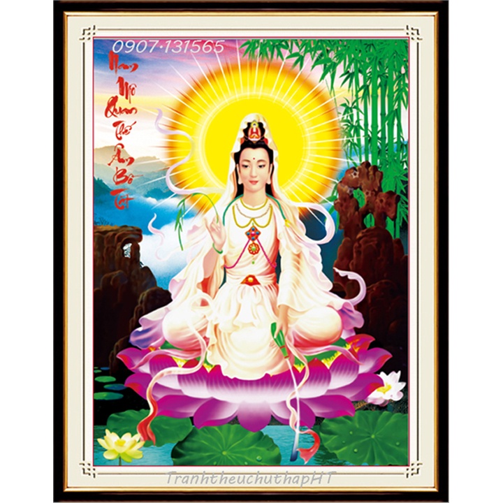 Tranh đính đá Phật bà VS481: 50*68cm - chưa đính