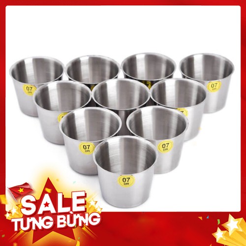 Bộ 5 cốc Đá Khuôn Nướng Bánh Flan Inox - Hàng nhập khẩu