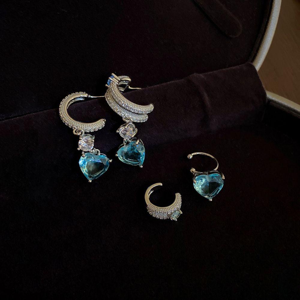 Khuyên Tai Kiểu Bất Đối Xứng Ngọt Ngào Cá Tính Cho Nữ|Khuyên Tai Hình Trái Tim Phong Cách Vintage