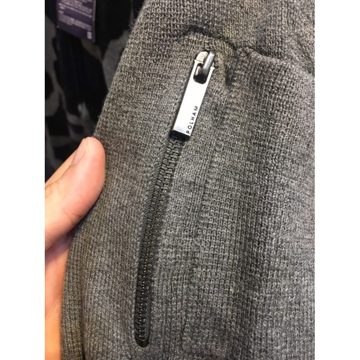 Áo khoác len Polham Men’s Round Neck Knit Cardigan PHW1EC1020 Polham size 95 màu xanh Navy