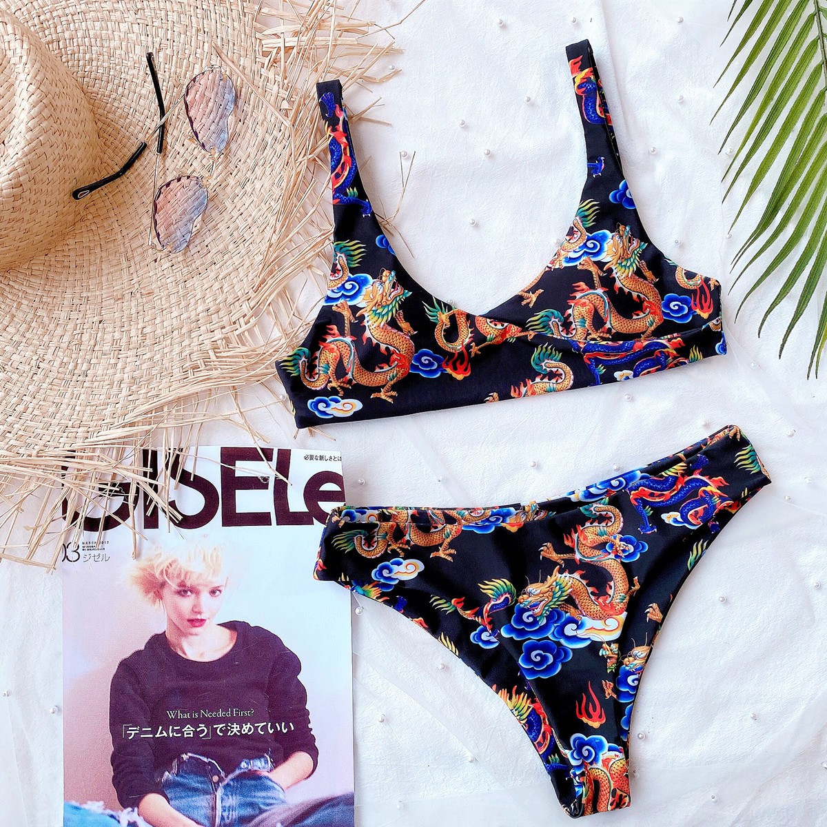 Bikini Màu Đen Hoạ Tiết Rồng Cho Phái Nữ | BigBuy360 - bigbuy360.vn