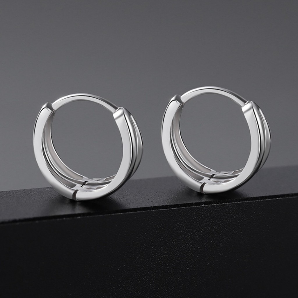 Bông tai, Khuyên tai nam nữ dáng tròn thời trang Niche cá tính phong cách Âu Mỹ, Độc đáo, Unisex, 1 chiếc
