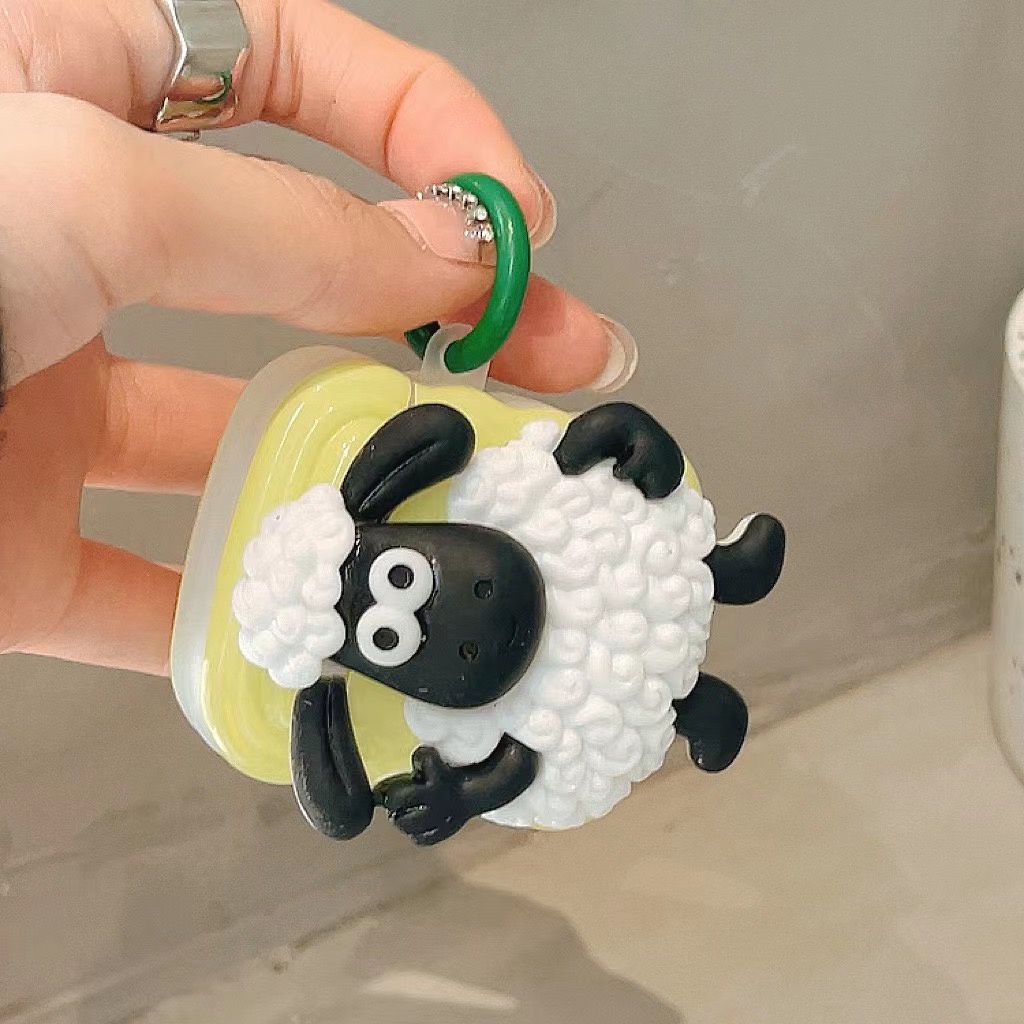 Vỏ Bảo Vệ Hộp Sạc Tai Nghe Bluetooth airpods 1 / 2 pro / 3 Bằng tpu Mềm Họa Tiết Chú Cừu Lượn Sóng Dễ
