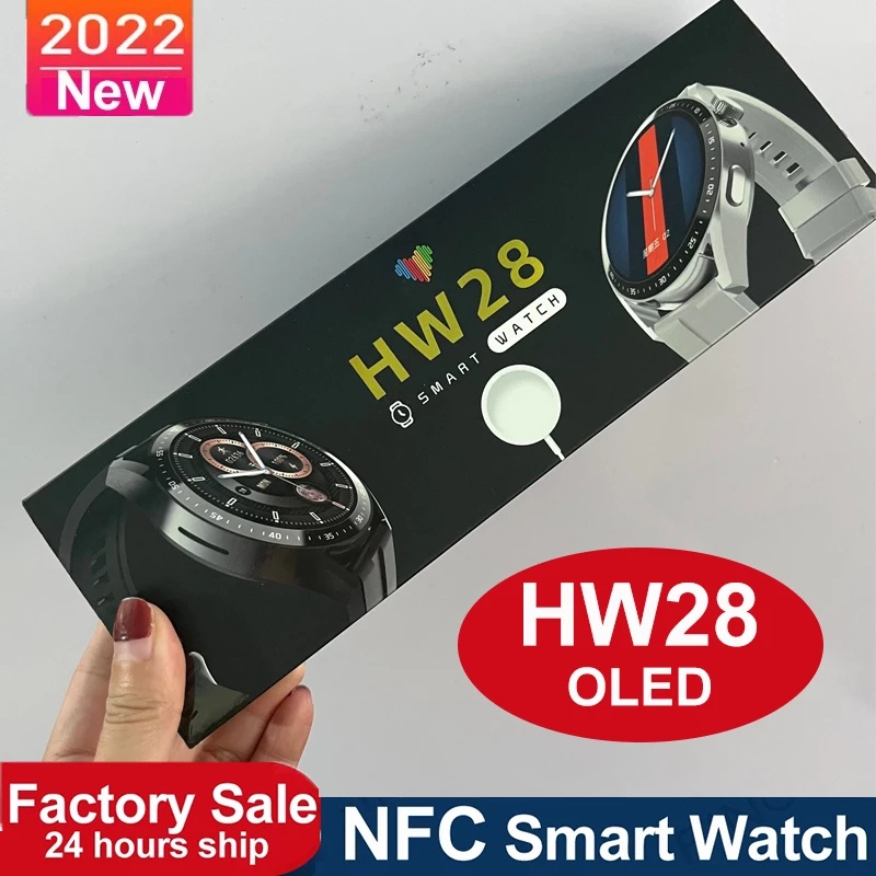 Đồng Hồ Thông Minh NFC Kết Nối Bluetooth 2022 HW28 Cho Android IOS Pk Huawei GTR 3 GTS 2