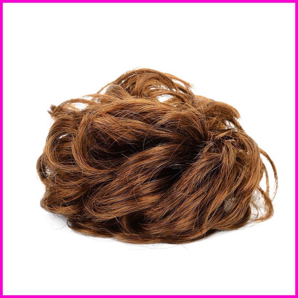 Tóc giả búi rối, búi giả xoăn trung niên dễ dàng sử dụng