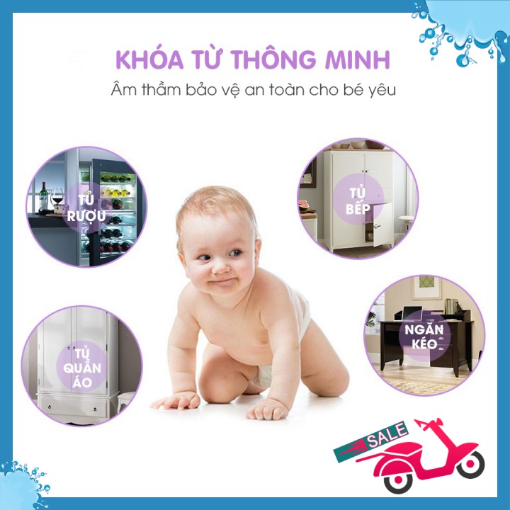 🆕 Khóa từ thông minh tủ quần áo, ngăn kéo an toàn cho bé - Trẻ không còn nghịch ngợm mọi ngóc ngách trong nhà bạn