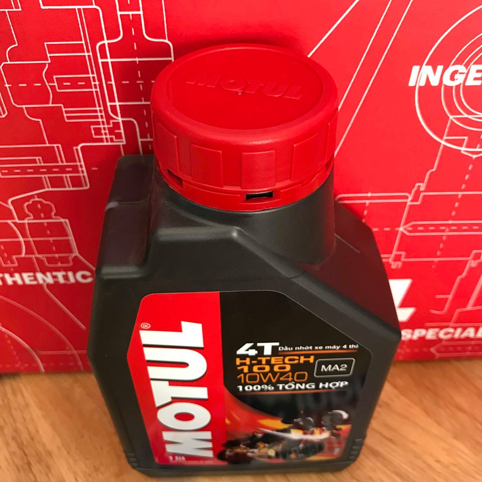 Combo Dầu nhớt Motul H-Tech 100 4T 10w40 1L + Lọc Nhớt Yamaha