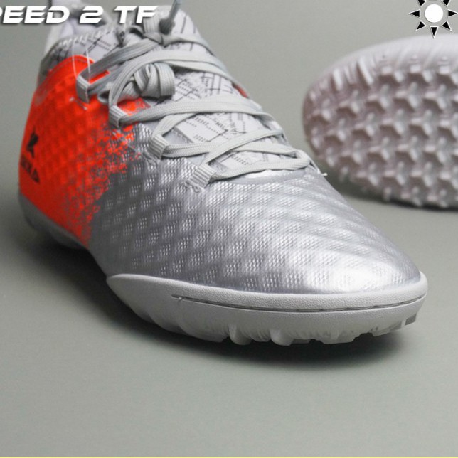 Giày đá bóng chính hãng AKKA SPEED 2 Màu Bạc Cam - Tặng tất chống trơn