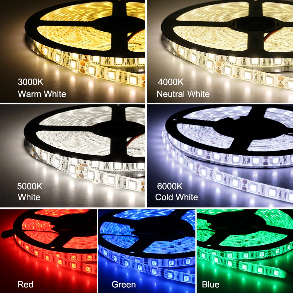Đèn led 5m DC12 LED Strip Light 5050 300LEDs LED Lighting White Warm White