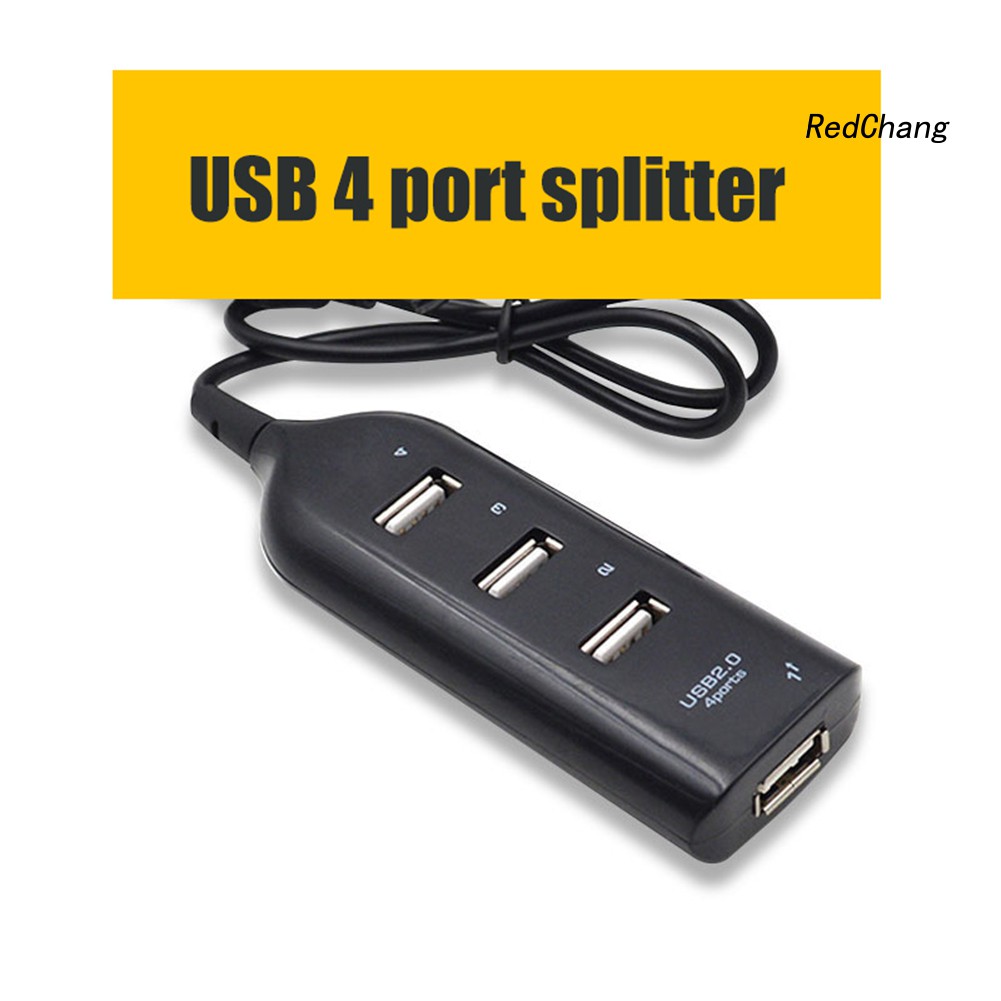 -SPQ- Portable Mini USB 2.0 4 Port Hub Splitter Adapter for Macbook Laptop Computer