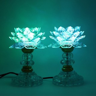 Bộ 2 đèn thờ hoa sen đổi màu