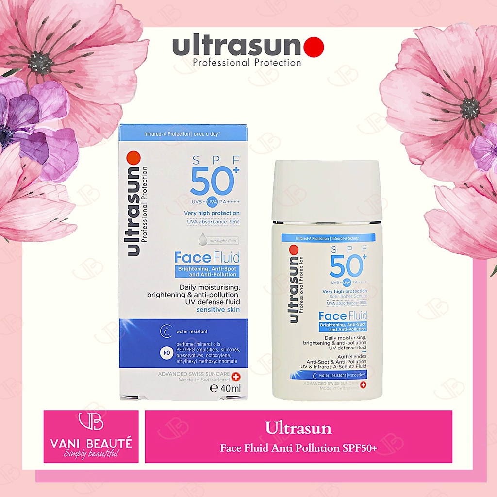 Kem Chống Nắng Ultrasun Xanh Face Fluid Anti Pollution SPF50+, 40ml