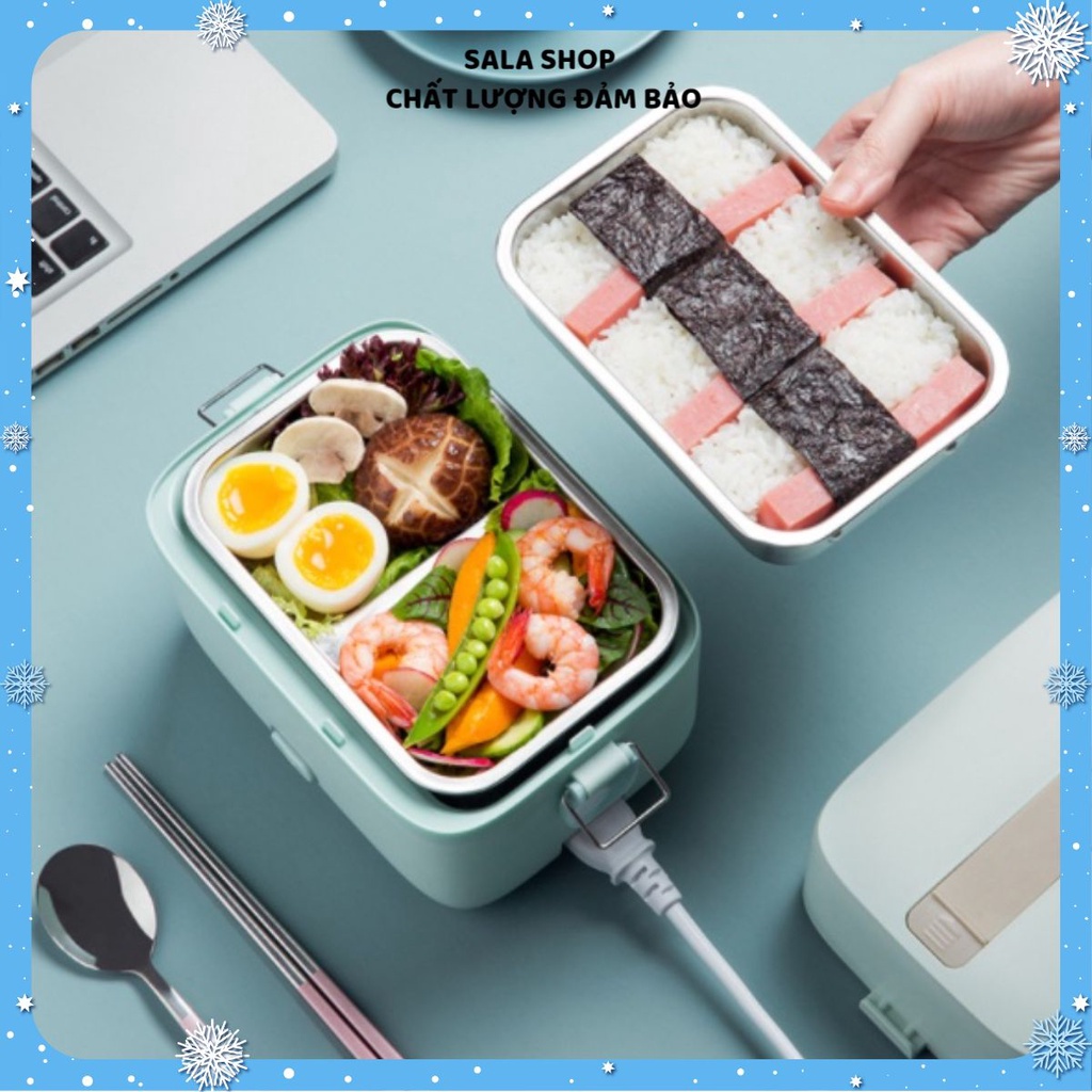 Hộp cơm cắm điện Bear DFH-B12E1, 1.2 lít, 2 tầng 3 ngăn, sử dụng inox cao cấp 304, thiết kế nhỏ gọn, thời trang