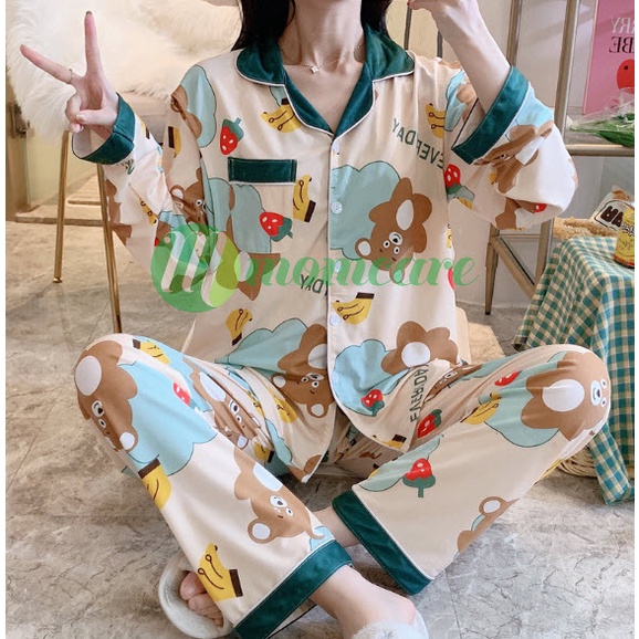 Pijama Bầu sau sinh cho con bú ti CỔ BÈO - Bộ đồ bầu mặc nhà cho mẹ - Quần áo ngủ bà bầu đẹp thời trang giá rẻ Bigsize
