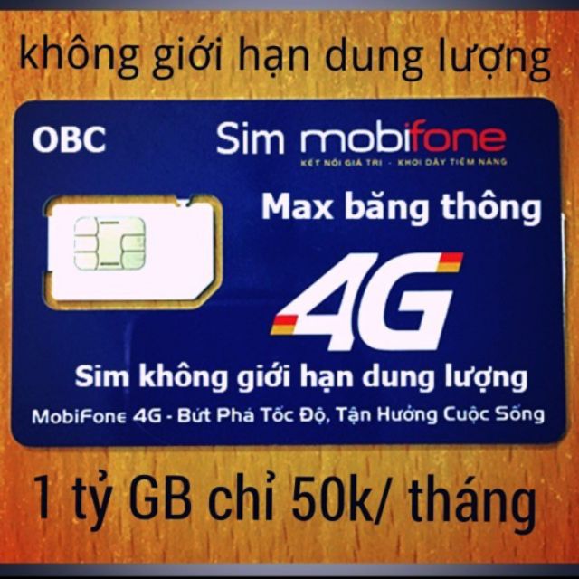Sim tỷ GB 3G/4G Mobifone BL5GT Max KHÔNG GIỚI HẠN DUNG LƯỢNG DATA