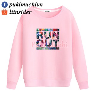 Áo thu đông RUN OUT màu Đen - Trắng - Hồng - Xám mẫu hot giá tốt chất đẹp