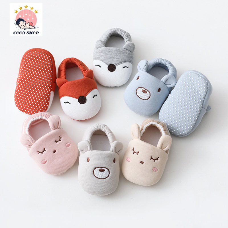 Giày Bông Tập Đi Cáo Gấu Thỏ Siêu Đáng Yêu Cho Bé