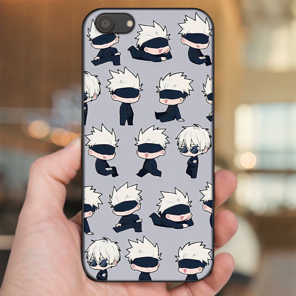 Ốp lưng Oppo A83 viền đen in hình Satoru Jujutsu Kaisen