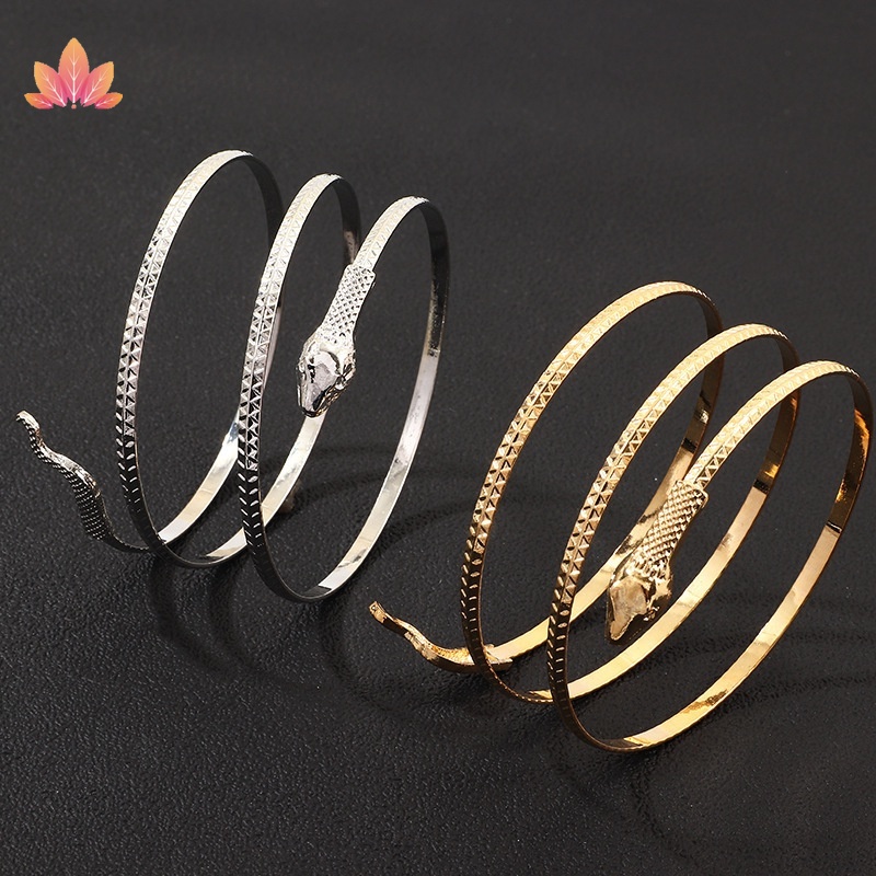 1 Bộ Vòng Tay Hình Rắn Chất Liệu Hợp Kim Phong Cách punk JP5