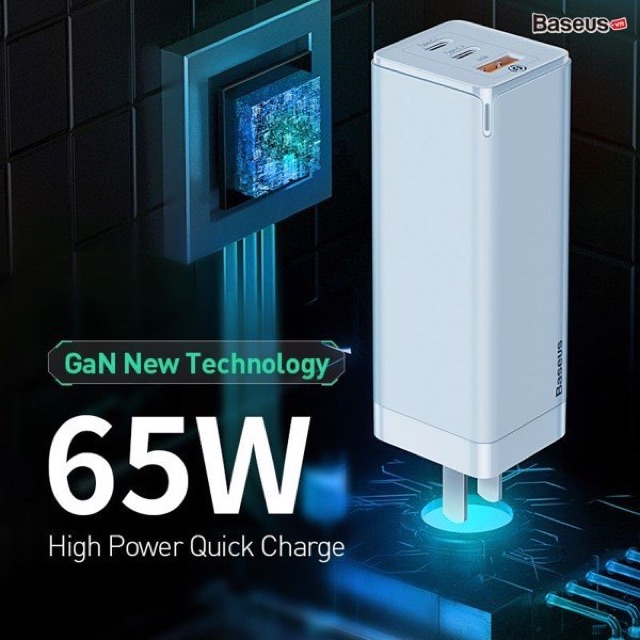 Bộ sạc nhanh đa năng thế hệ mới Baseus GaN Travel Quick Charger 65W cho Smartphone/ Tablet/ iPad/ Macbook/ Laptop