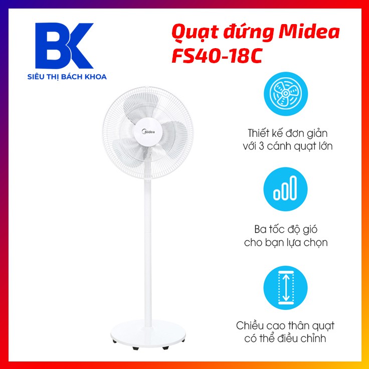 Quạt Đứng Midea FS40-18C - Bảo hành 36 tháng