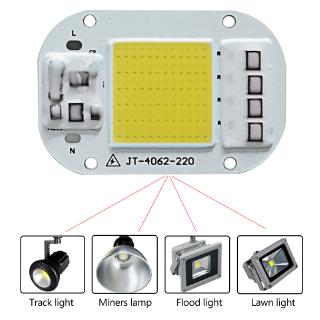 Ac 220v 20w/30w/50w free driver high pressure led chip cob light source