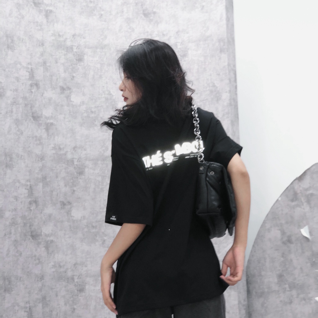 Áo thun local brand THE SYMBOL in Phản quang/ Đen form rộng unisex, Áo phông tay lỡ nam nữ