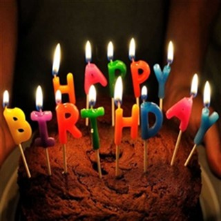 Nến sinh nhật CHỮ HAPPY BIRTHDAY (có chấm màu) 1 hộp 24 vỉ