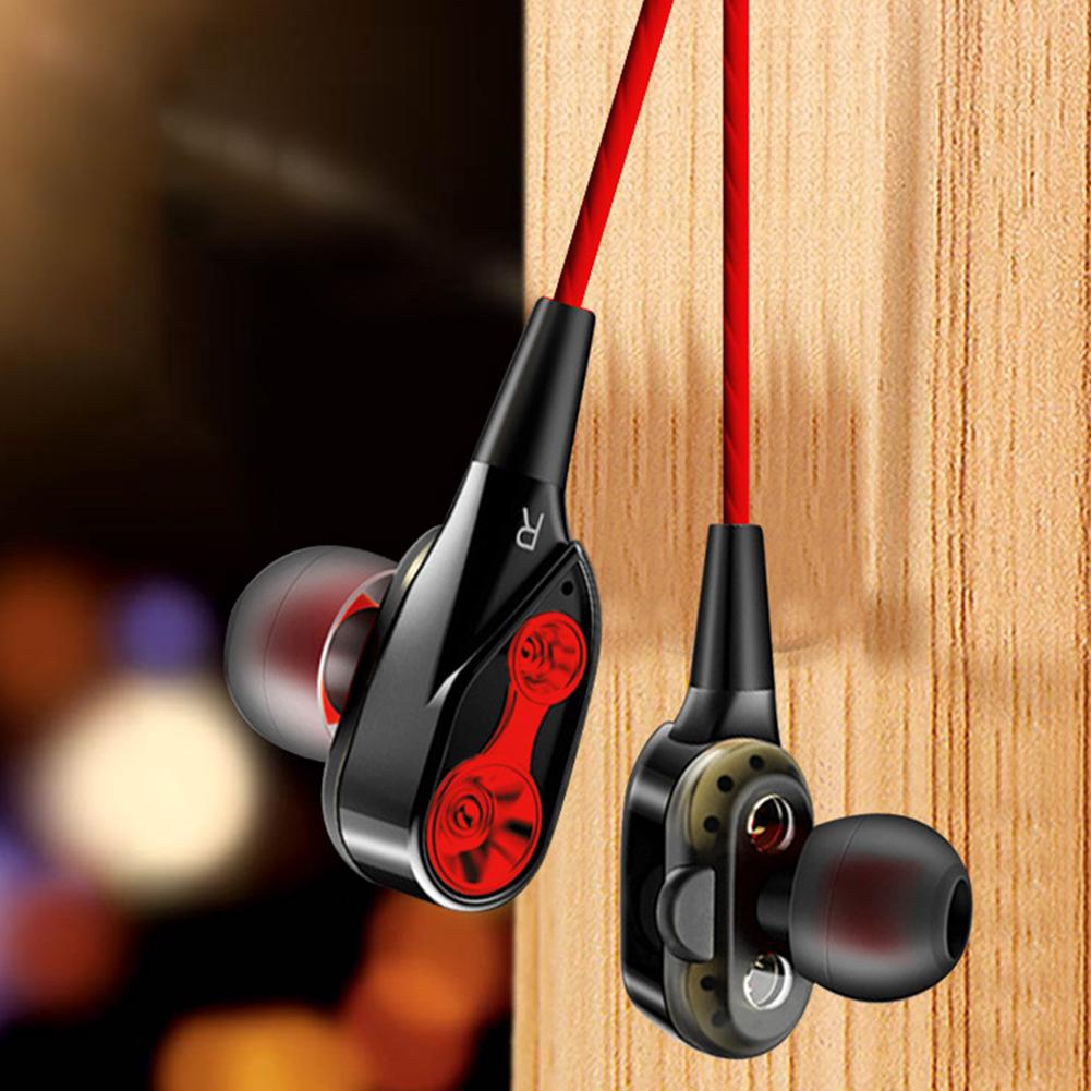 💫OF Bộ truyền động kép trong tai Tai nghe Bass Loa siêu trầm Tai nghe cho điện thoại mp3 Tai nghe thể thao Earbud