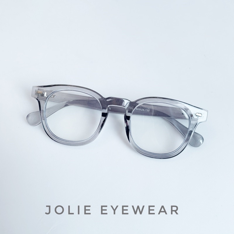 Kính không độ, gọng kính cận nam nữ viền dày nhựa ombre và đen Jolie eyewear 3505