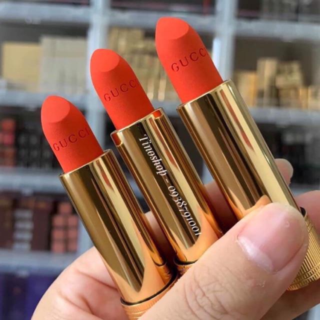 Son lì Gucci À Lèvres Mat 302 Agatha Orange authentic